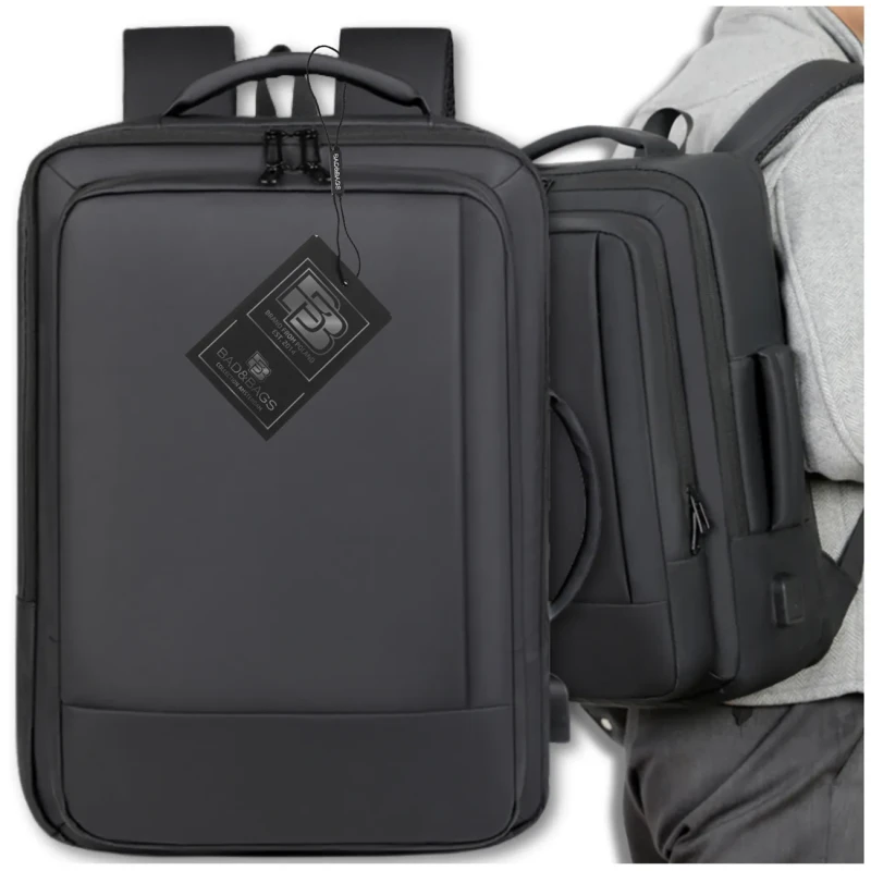 Plecak-czarny-miejski-elegancki-meski-USB-BADBAGS-wodoodporny.webp