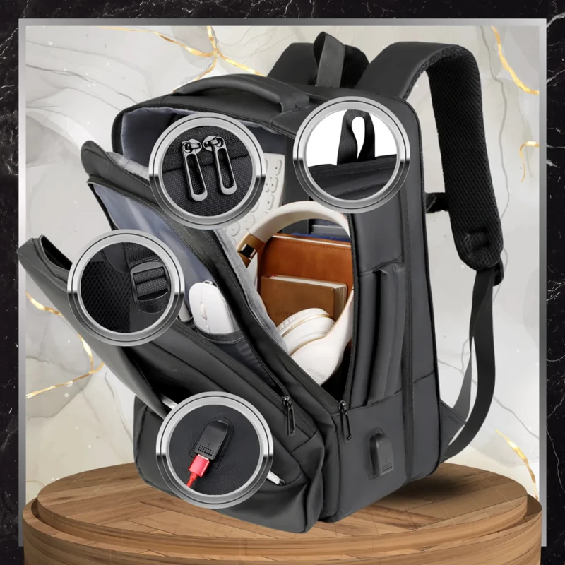 Plecak-czarny-miejski-elegancki-meski-USB-BADBAGS-wodoodporny.webp