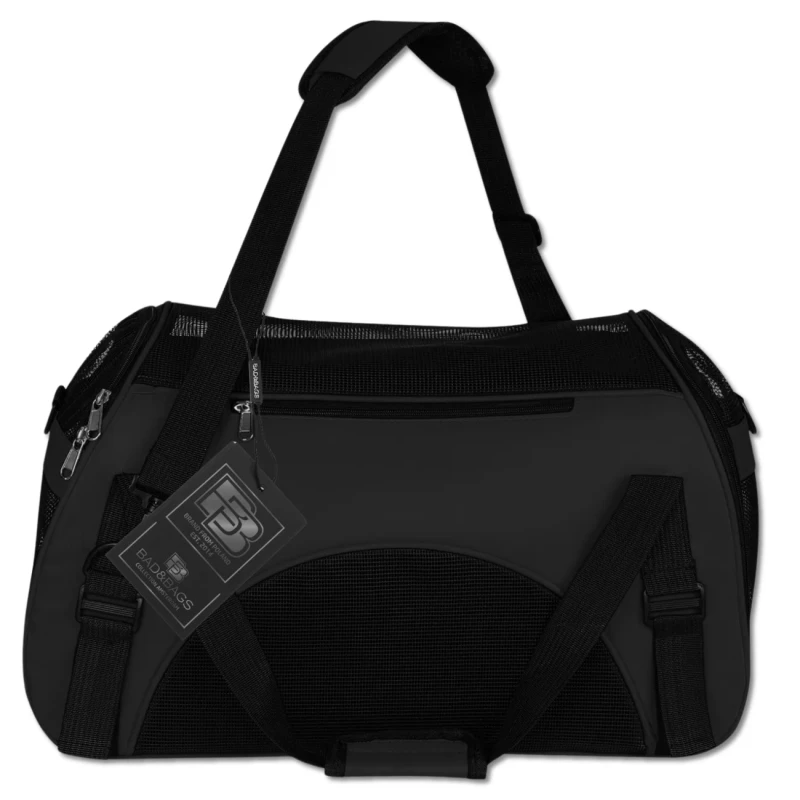 BAD&BAGS transporter czarny dla kota małego psa torba do samochodu 11.webp