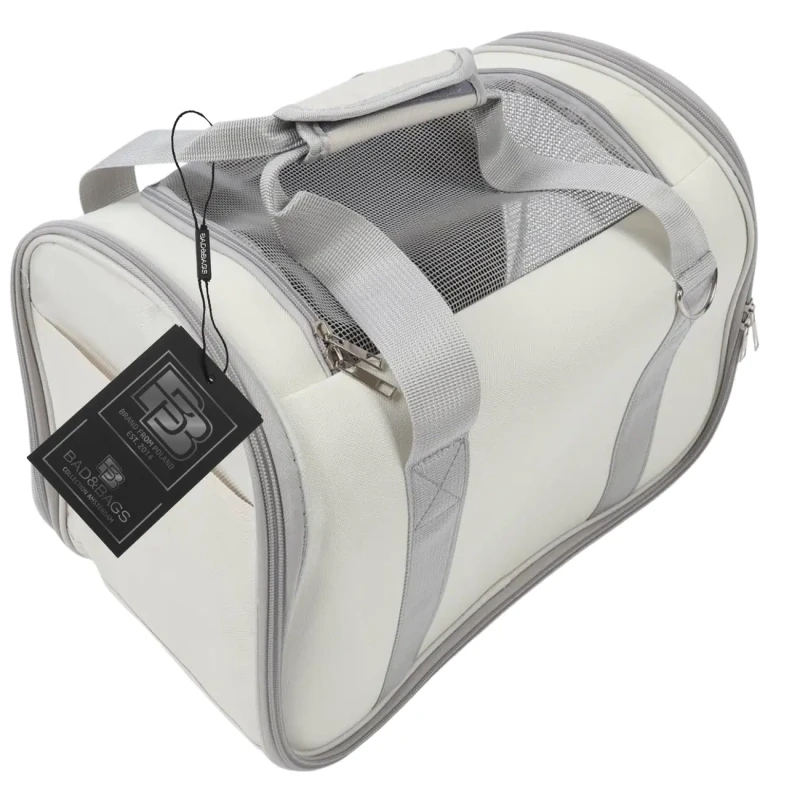 BAD&BAGS transporter beżowy dla kota małego psa torba do samochodu 4.webp