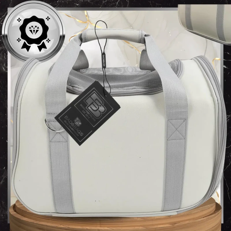 BAD&BAGS transporter beżowy dla kota małego psa torba do samochodu 9.webp