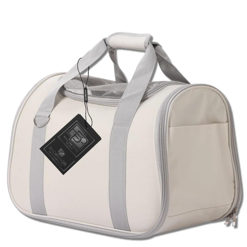 BAD&BAGS transporter beżowy dla kota małego psa torba do samochodu 10.webp