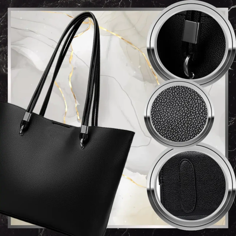 BAD&BAGS torebka shopper damska skórzana klasyczna czarna 3.webp