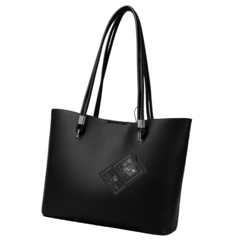 BAD&BAGS torebka shopper damska skórzana klasyczna czarna 5.webp