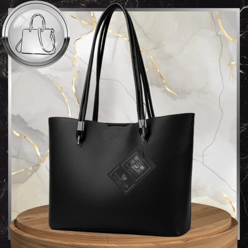 BAD&BAGS torebka shopper damska skórzana klasyczna czarna 10.webp