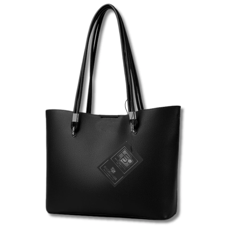 BAD&BAGS torebka shopper damska skórzana klasyczna czarna 11.webp