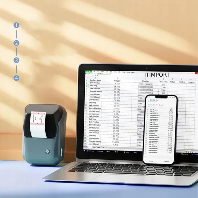 NIIMBOT B1 Biało Szara Drukarka Termiczna Naklejki Bluetooth 5.webp