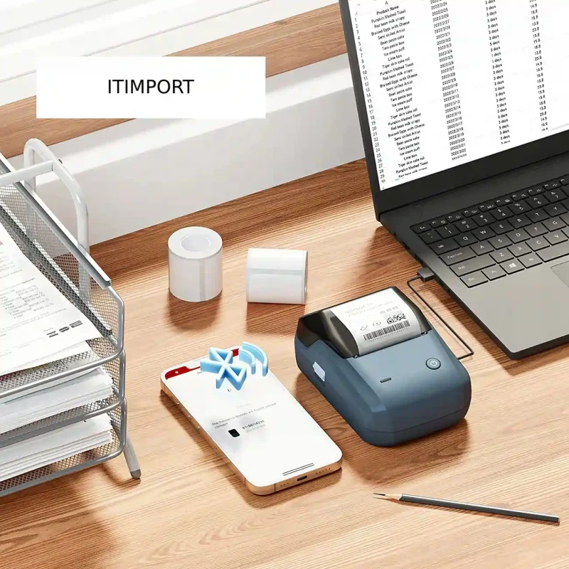 NIIMBOT B1 Biało Szara Drukarka Termiczna Naklejki Bluetooth 6.webp