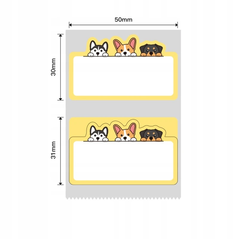 NIIMBOT B21 B3S B1 Etykiety Pieski 50x31mm 220 sztuk Oryginalne 1.webp