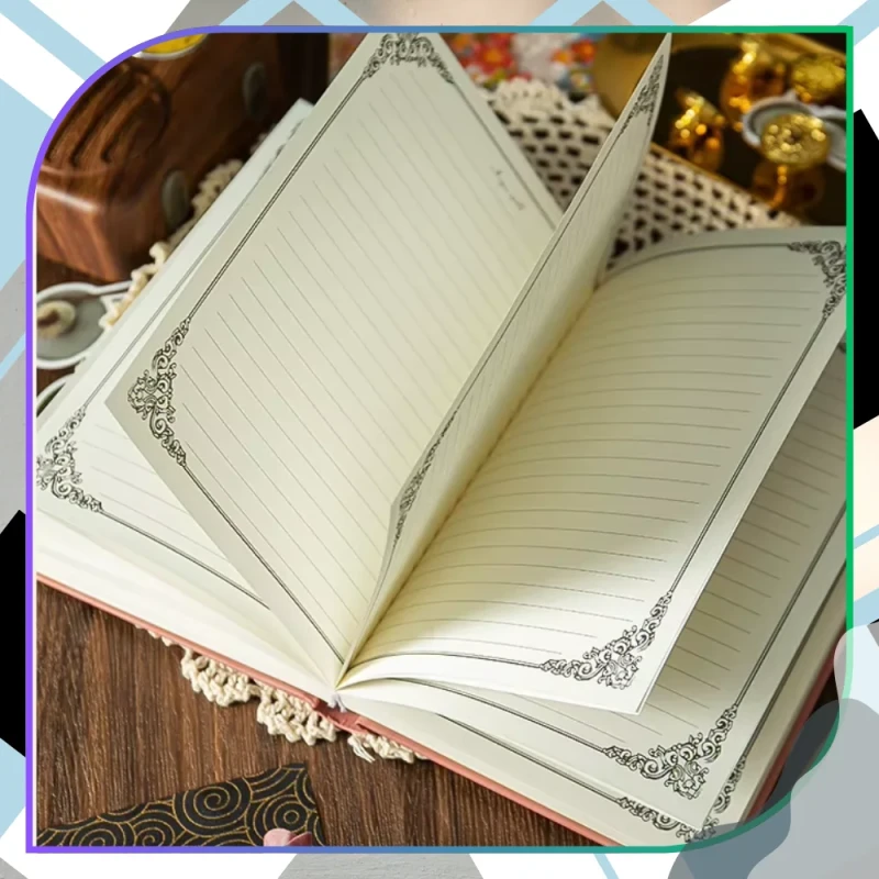 Różowy-notes-planer-notatnik-w-linię-160-kartek-zdobiona=okładka 5.webp