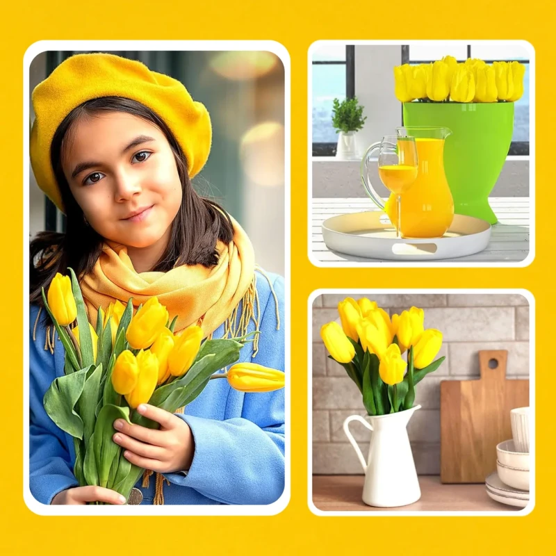 Sztuczne tulipany bukiet 10 szt kwiaty dekoracyjne 5.webp