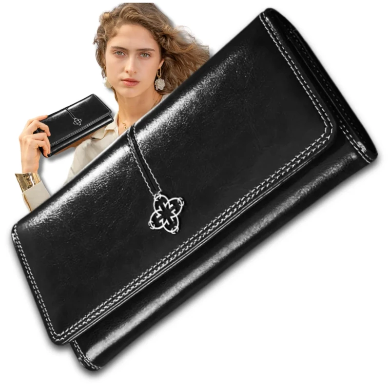 Portfel damski duży elegancki skórzany czarny 6.webp