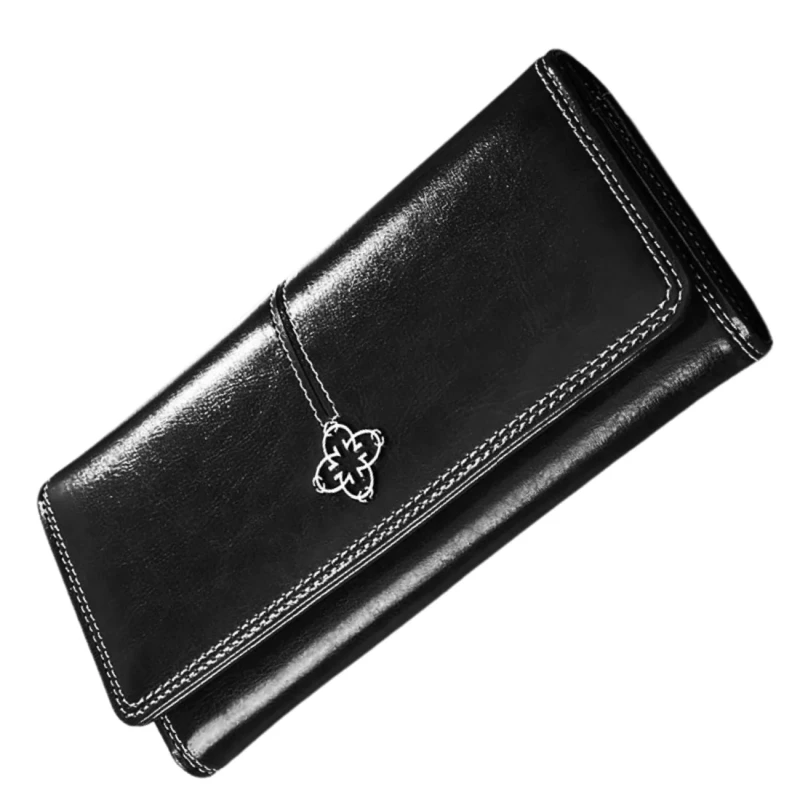Portfel damski duży elegancki skórzany czarny 4.webp