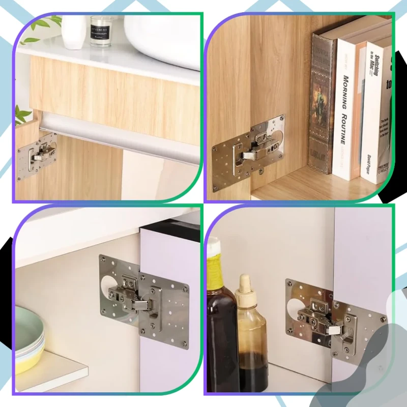 Zestaw 12 płyt do naprawy zawiasów 9x9 cm do Meblowych drzwi 1.webp