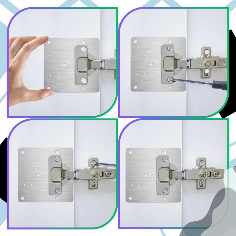 Zestaw 12 płyt do naprawy zawiasów 9x9 cm do Meblowych drzwi 2.webp