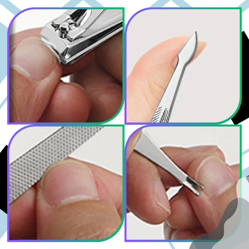 Zestaw domowy do paznokci 19-częściowy manicure pokrowiec podróżny 2.webp
