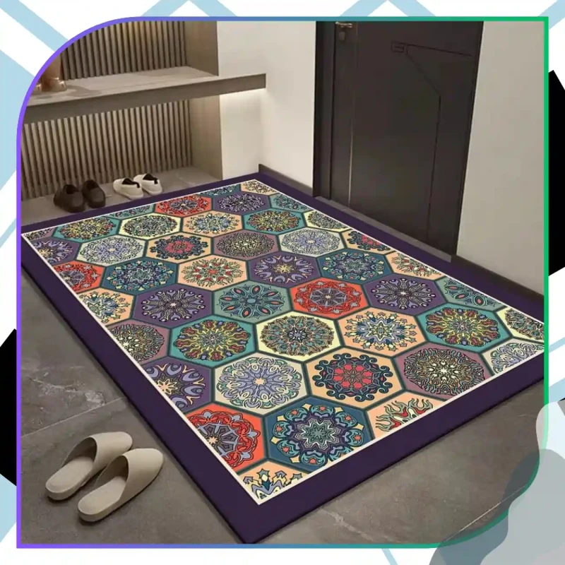 Mata chłonna antypoślizgowa do łazienki kwiaty 50x80 cm 6.webp
