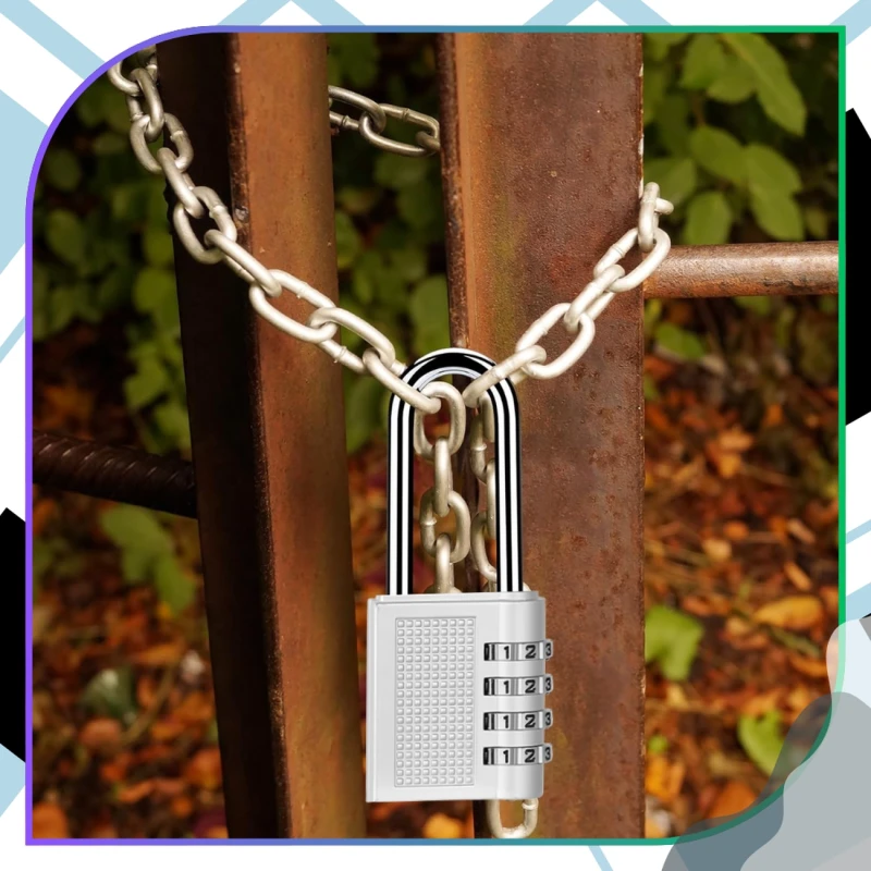 Kłódka na szyfr 106mm metalowa szyfrowa mocna srebrna 6.webp
