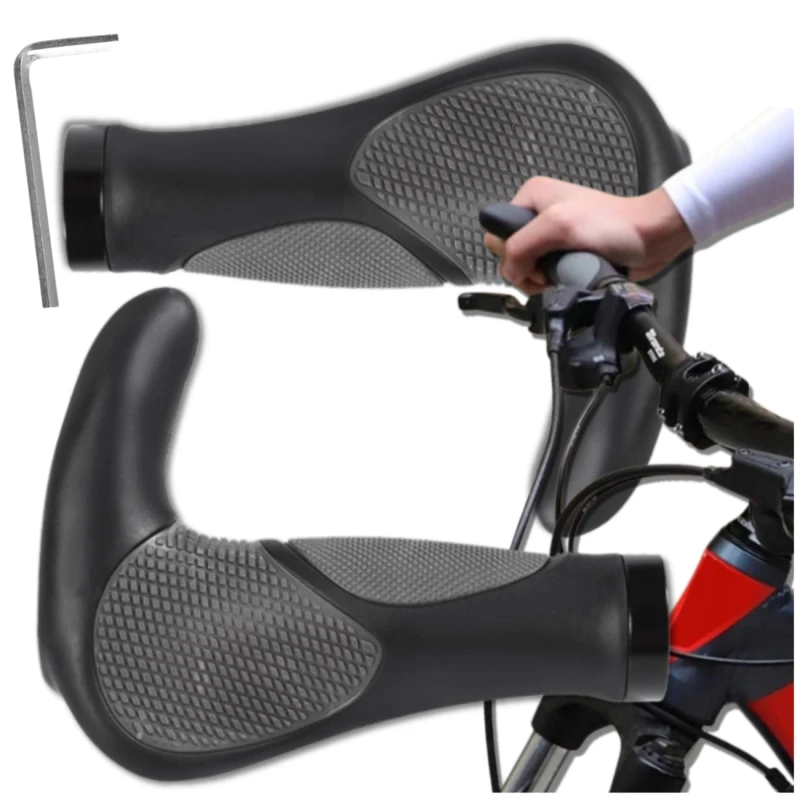 Chwyty rowerowe rączki do kierownicy roweru gripy ergonomiczne rogi 2.webp