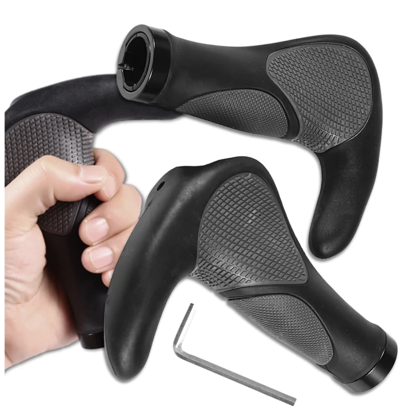 Chwyty rowerowe rączki do kierownicy roweru gripy ergonomiczne rogi 3.webp