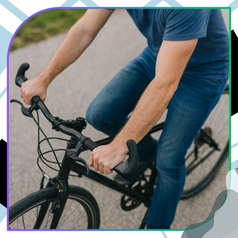 Chwyty rowerowe rączki do kierownicy roweru gripy ergonomiczne rogi 7.webp