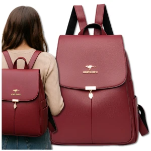 Plecak damski czerwony elegancki ekoskóra miejski