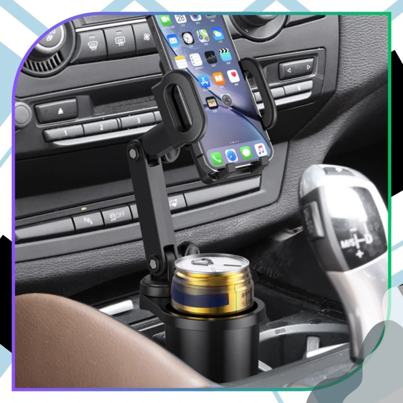 Uchwyt na kubek telefon napoje regulowany do samochodu 2.webp