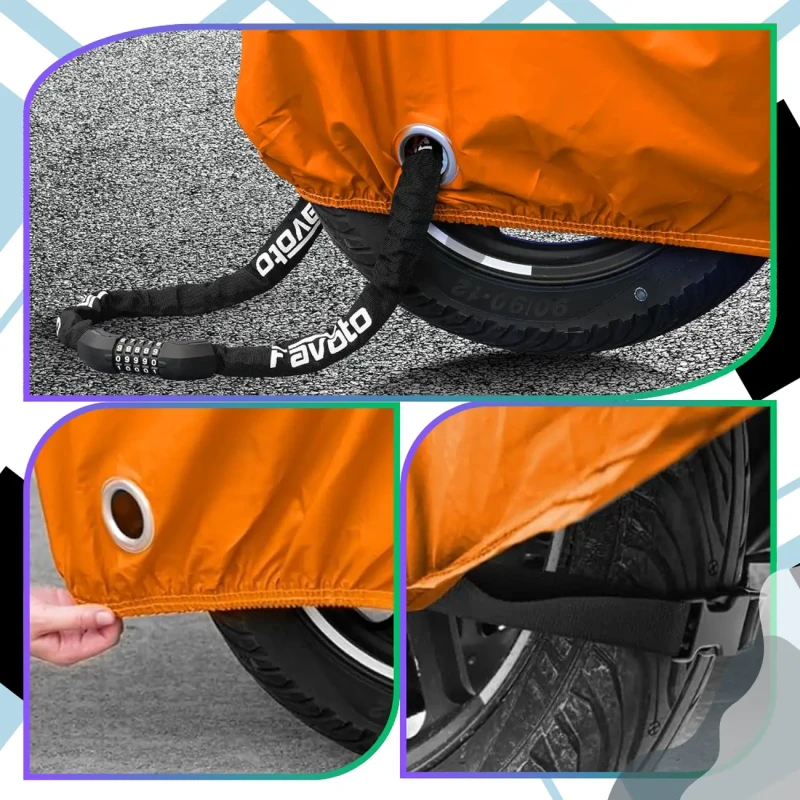 Pokrowiec ochronny wodoodporny na motocykl rower skuter 230x90x125 cm 6.webp