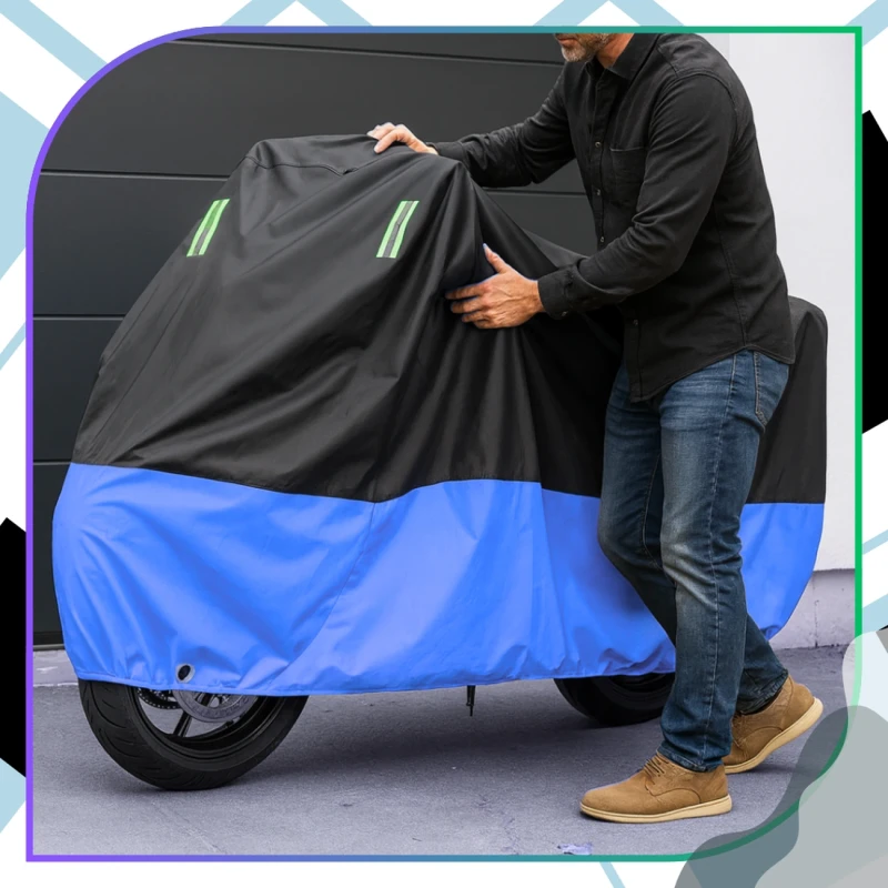 Pokrowiec ochronny wodoodporny na motocykl rower skuter 230x90x125 cm 3.webp