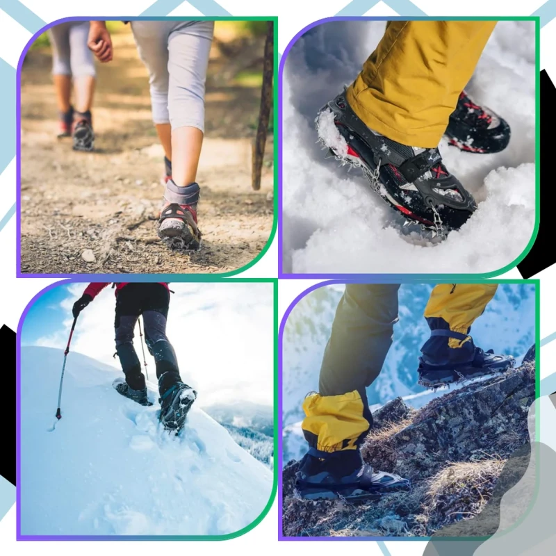 Turystyczne nakładki z kolcami 2szt na buty raczki łańcuchy rozm. 40-45 trekkingowe 8.webp