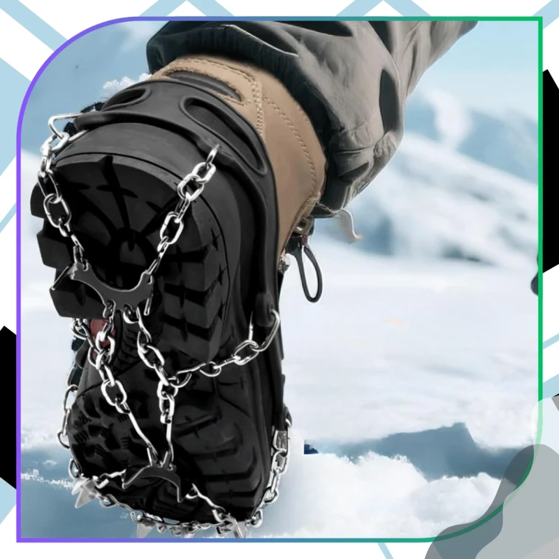 Turystyczne nakładki na buty z kolcami raczki 2szt łańcuchy trekkingowe rozm. 36-44 7.webp