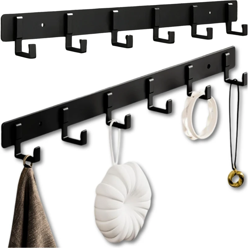 Panel wieszak z 4 haczykami mocny naścienny czarny loft 4.webp