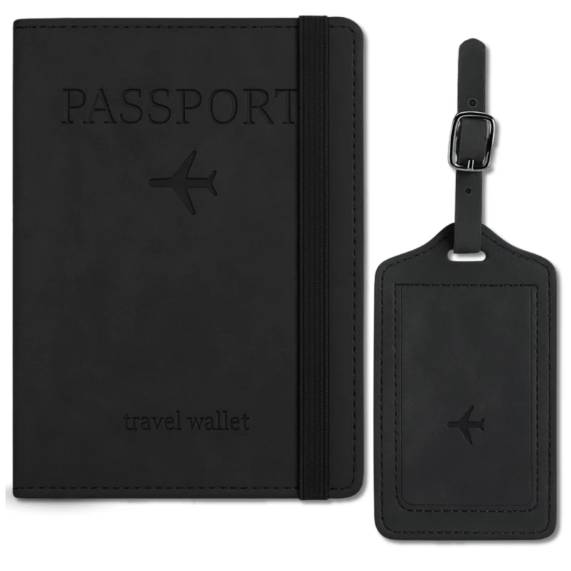 Czarny Zestaw Podróżny Etui na Paszport i Zawieszka Nowy Travel Wallet 12.webp