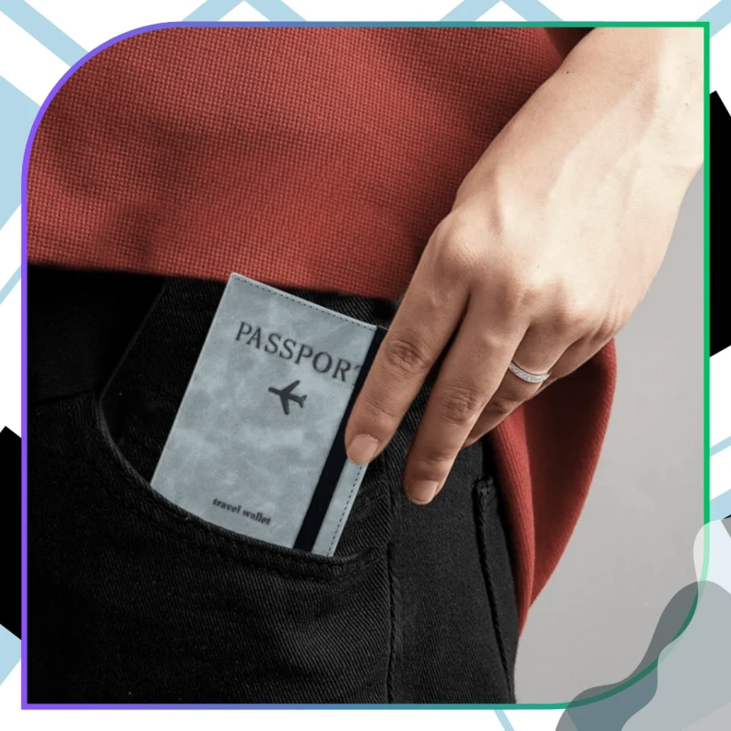 Szary Zestaw Podróżny Etui na Paszport i Zawieszka Nowy Travel Wallet 1.webp