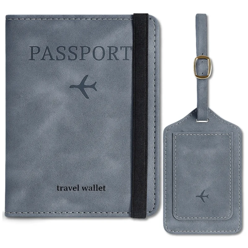 Szary Zestaw Podróżny Etui na Paszport i Zawieszka Nowy Travel Wallet 10.webp