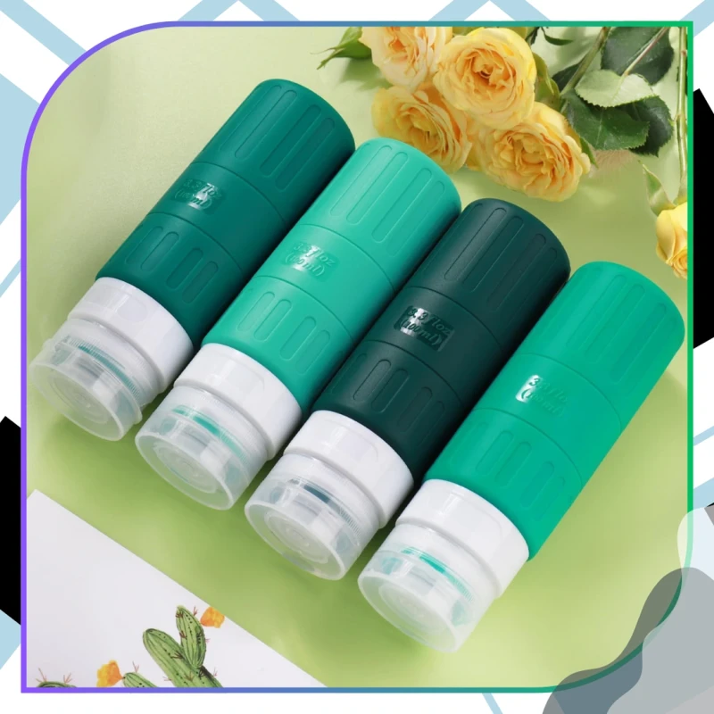 Zestaw butelek podróżnych 4 szt 100 ml wielokrotnego użytku 2.webp