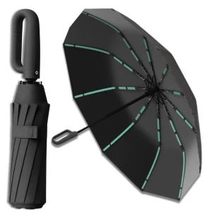 Parasolka CZARNA parasol automatyczny ANTI-UV składany