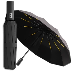 Parasolka CZARNY parasol automatyczny ANTI-UV składany
