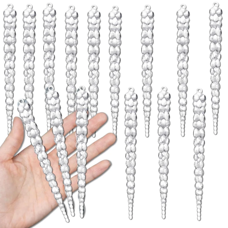 Zestaw 12 szt sopli choinkowych 13 cm przezroczystych 8.webp