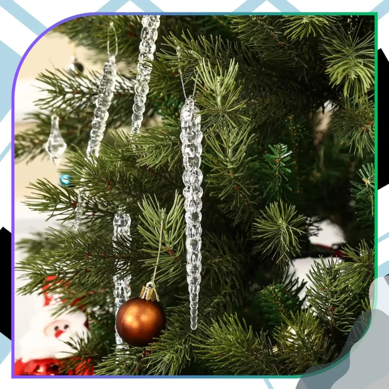 Zestaw 12 szt sopli choinkowych 13 cm przezroczystych 3.webp