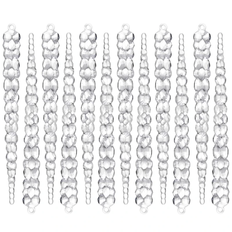 Zestaw 12 szt sopli choinkowych 13 cm przezroczystych 6.webp