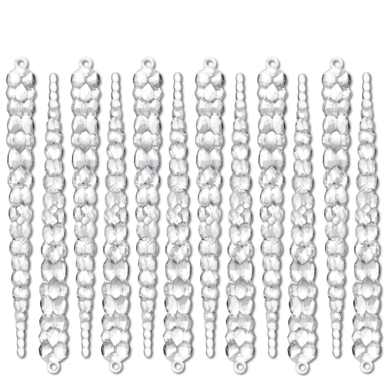Zestaw 12 szt sopli choinkowych 13 cm przezroczystych 11.webp