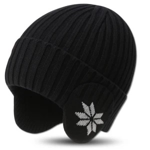 Czapka czarna beanie zimowa casual ocieplana damska męska ciepła