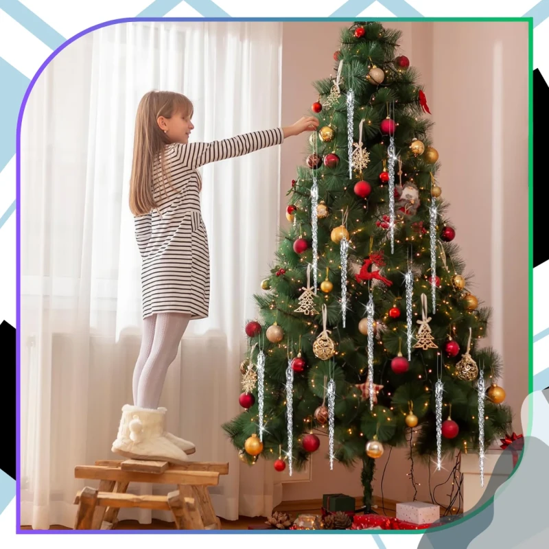 Zestaw sopli choinkowych 15 cm przezroczystych 12 szt 2.webp