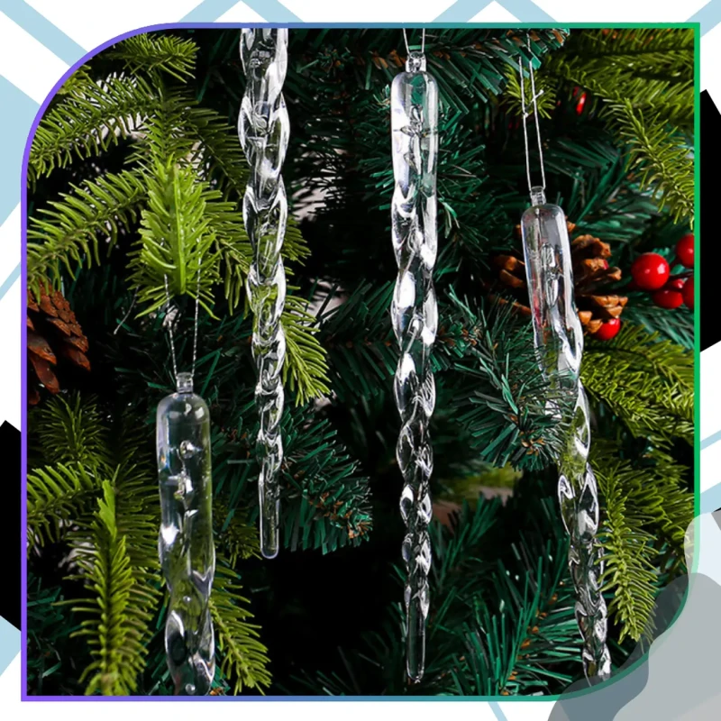 Zestaw sopli choinkowych 15 cm przezroczystych 12 szt 3.webp