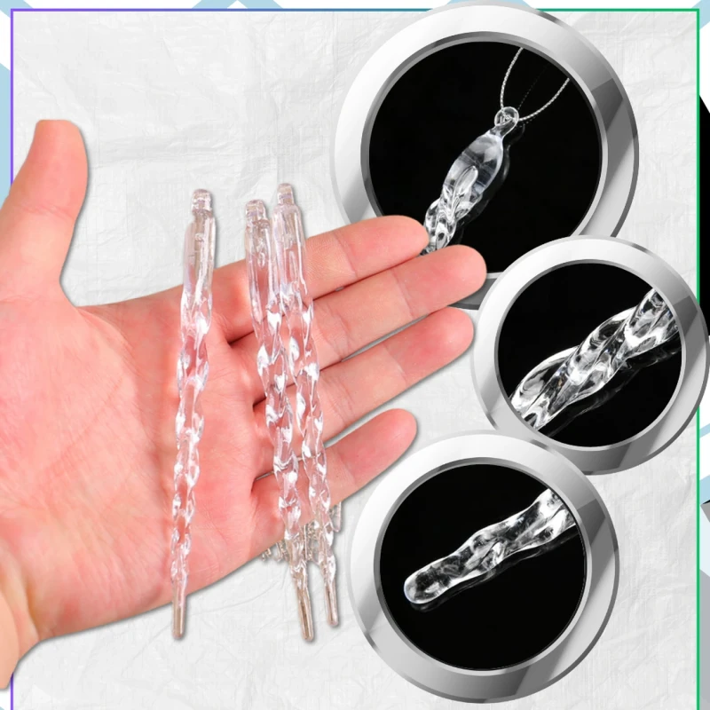 Zestaw sopli choinkowych 15 cm przezroczystych 12 szt 8.webp