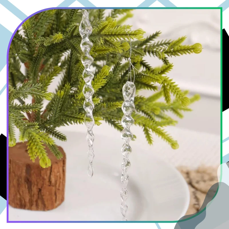 Zestaw sopli choinkowych 15 cm przezroczystych 12 szt 3.webp