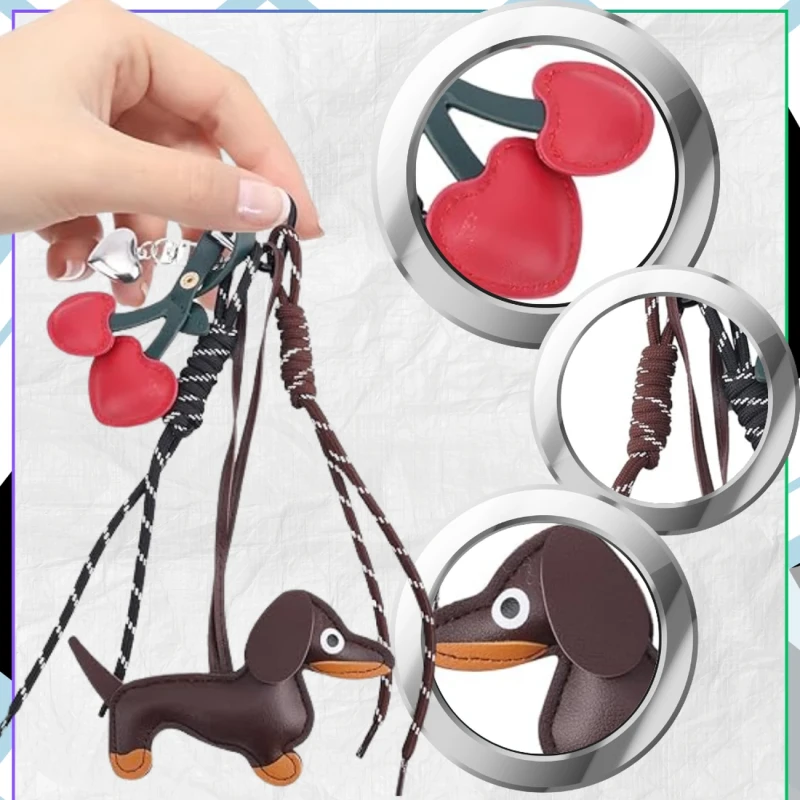 Brelok do torebki kluczy breloczek zawieszka jamnik serduszko na prezent 4.webp