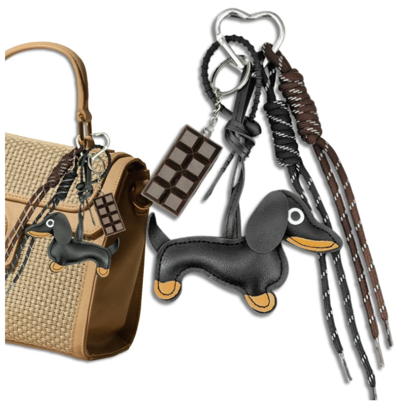 Brelok do torebki kluczy breloczek zawieszka jamnik tabliczka czekolady 2.webp