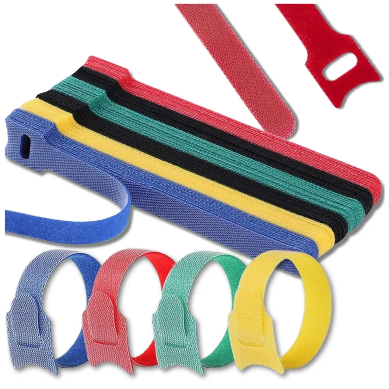 Opaska na rzep do spinania kabli przewodów zestaw 100szt kolorowe 12x150mm 3.webp